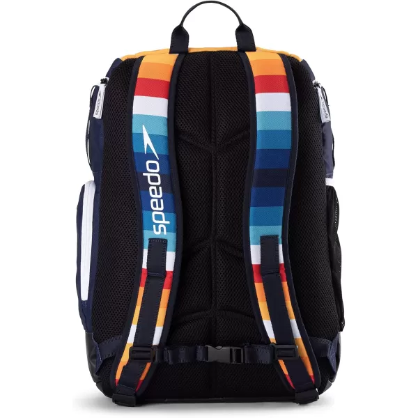 imageSpeedo Unisex Large Teamster 20 Backpack 35Liter  Speedo BlackSodalite Blue Stripe 20