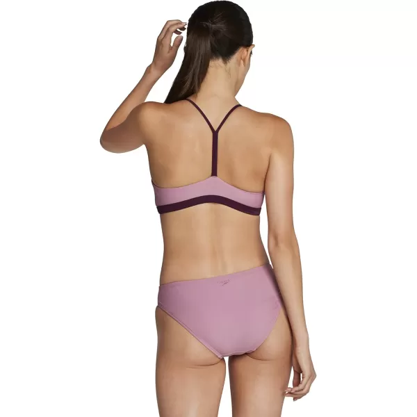 imageSpeedo womens Swimsuit Bikini TopColorblock Potent Purple