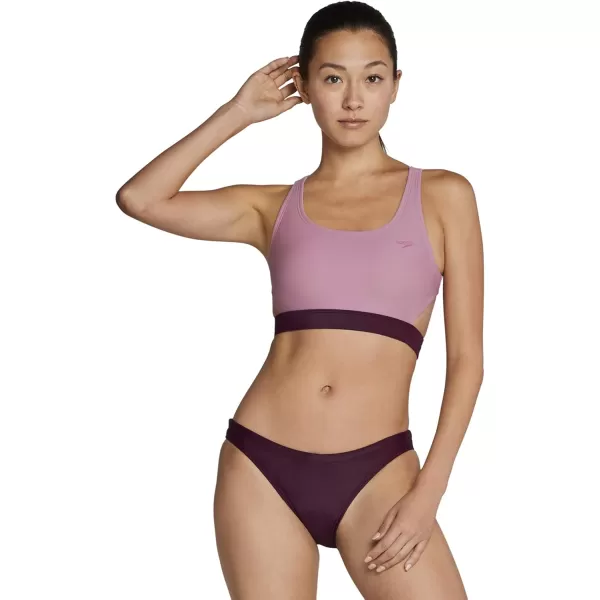 imageSpeedo womens Swimsuit Bikini TopKeyhole Mauve Orchid