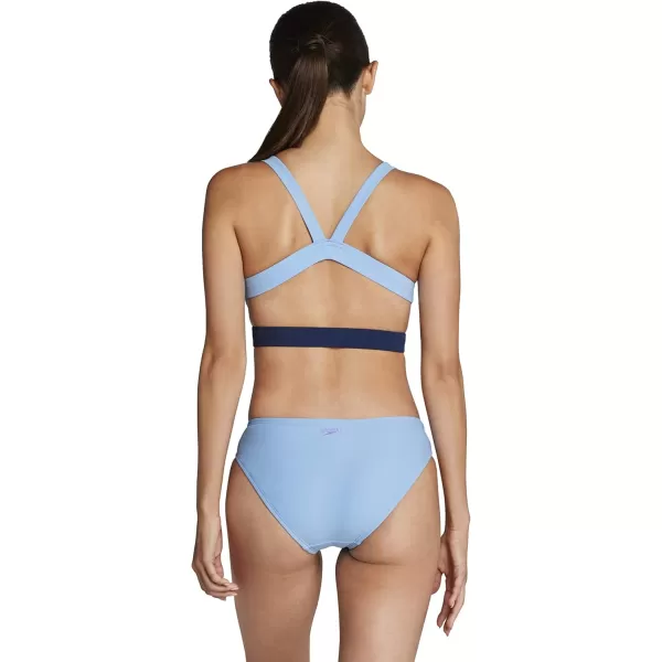 imageSpeedo womens Swimsuit Bikini TopKeyhole Robbia Blue