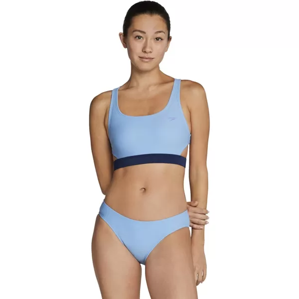 imageSpeedo womens Swimsuit Bikini TopKeyhole Robbia Blue