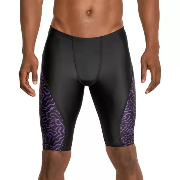 imageSpeedo Mens Xtra Life Lycra Cyber Swirl Brief SwimsuitTeam Purple