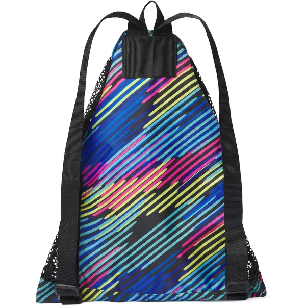 imageSpeedo UnisexAdult Drawstring Deluxe Ventilator Mesh Equipment BagPipeline Zig Zag