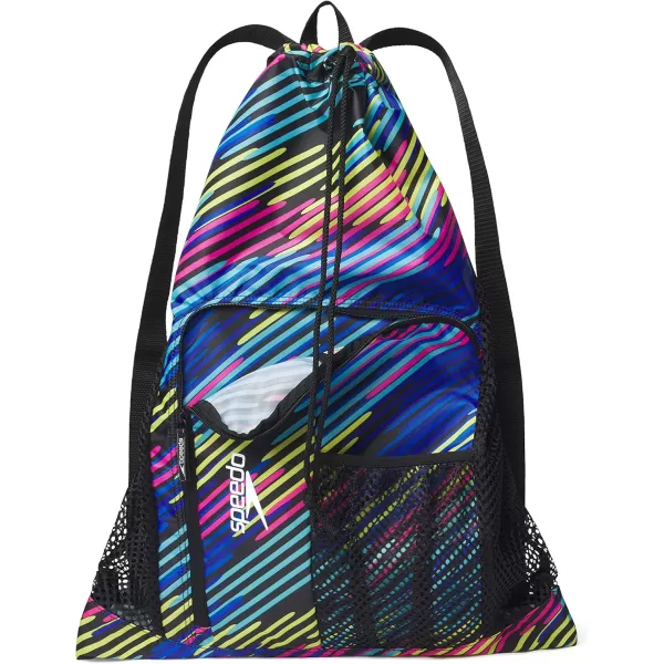 imageSpeedo UnisexAdult Drawstring Deluxe Ventilator Mesh Equipment BagPipeline Zig Zag