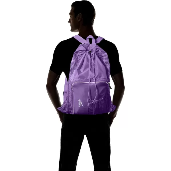 imageSpeedo UnisexAdult Drawstring Deluxe Ventilator Mesh Equipment BagPrism Violet