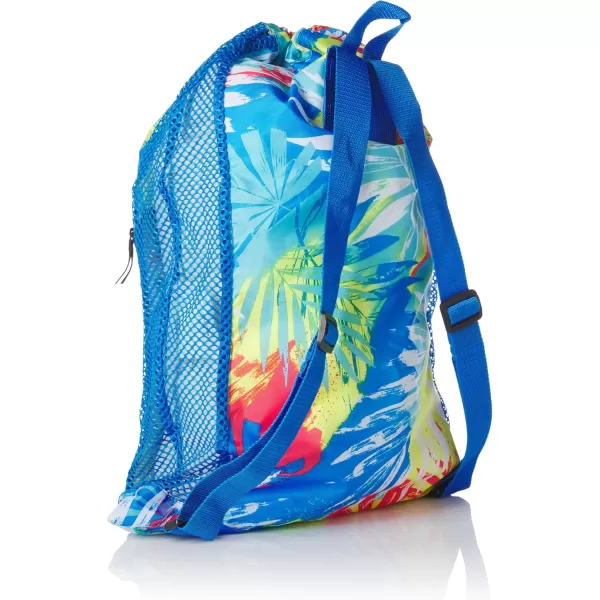 imageSpeedo UnisexAdult Drawstring Deluxe Ventilator Mesh Equipment BagPunch Blue Multi Blast