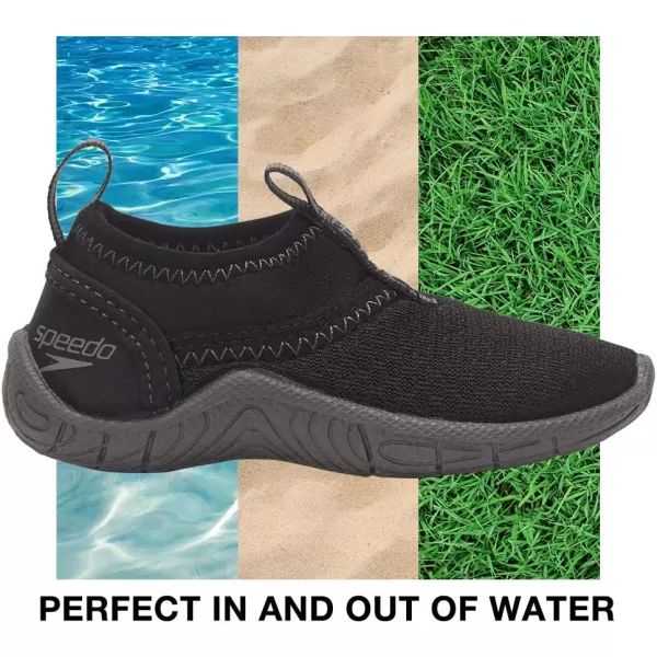 imageSpeedo UnisexChild Water Shoe Tidal Cruiser Toddler Unisex Babyblackdark gull grey45 Toddler Unisex Baby US