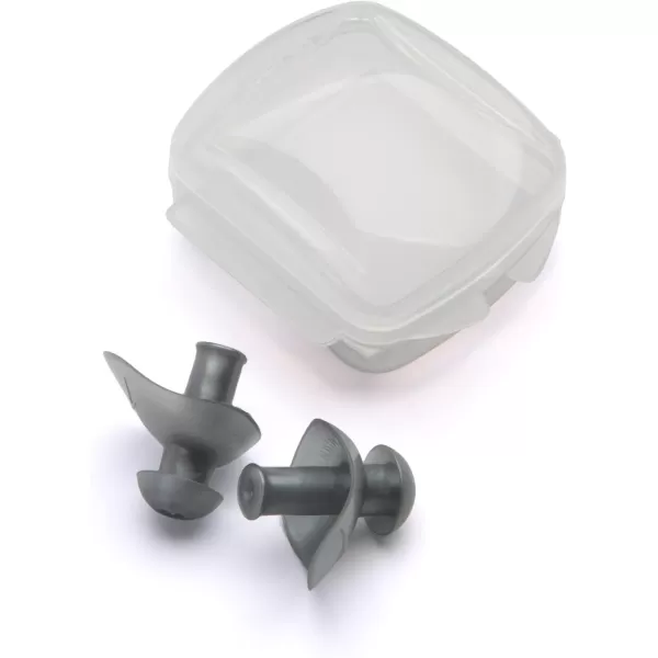 imageSpeedo Unisex Swim Training Silicone Ear Plugs  White 2 Pair Pack of 1Adult Ergo Grey