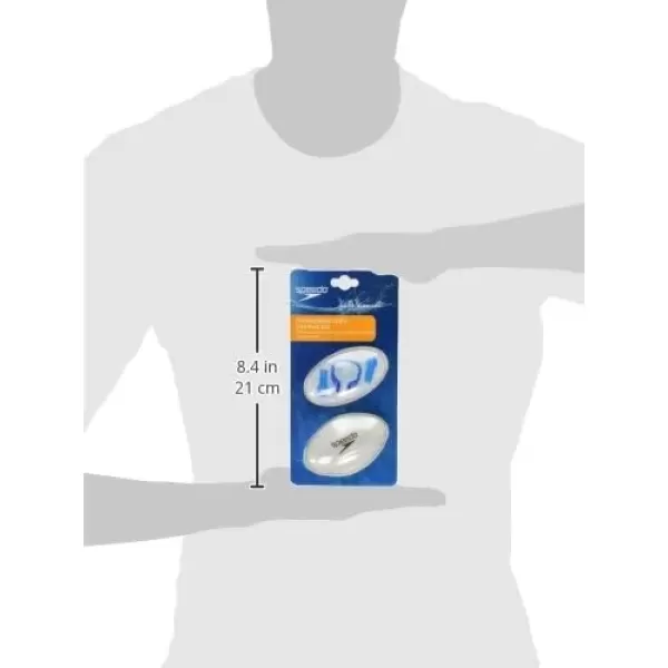 imageSpeedo Unisex Swim Training Silicone Ear Plugs  White 2 Pair Pack of 1Blue