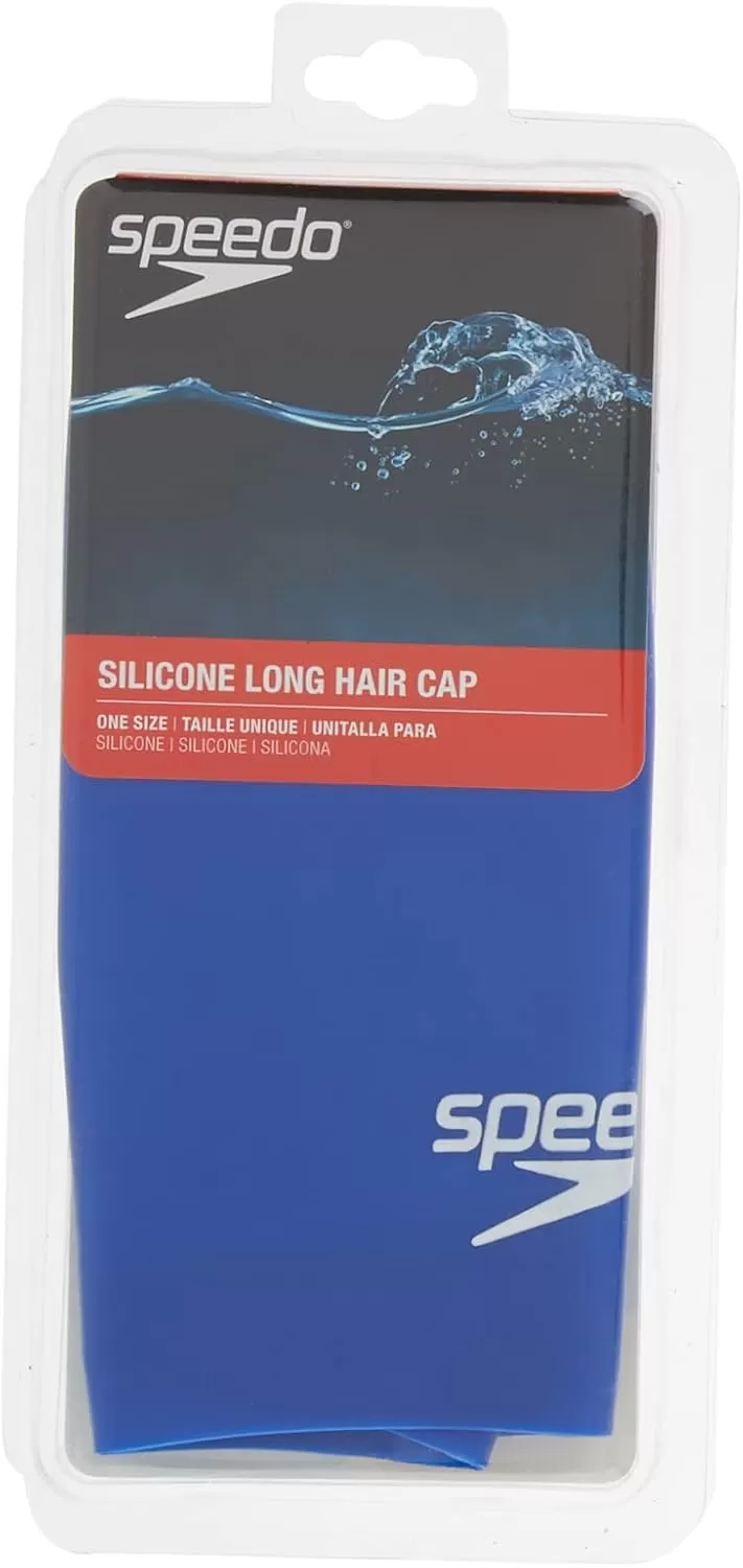 imageSpeedo Silicone Long Hair Swim CapBlue