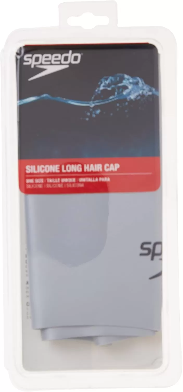 imageSpeedo Silicone Long Hair Swim CapSilver