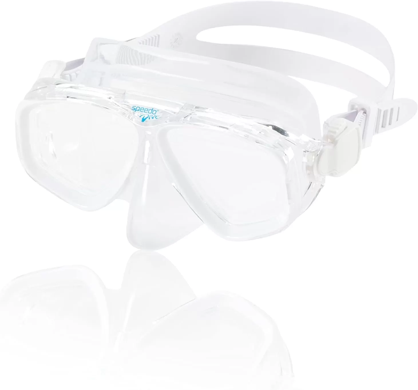 imageSpeedo UnisexAdult Swim Snorkel Dive Mask AntiFog with Nose Cover Adventure SeriesM Clear