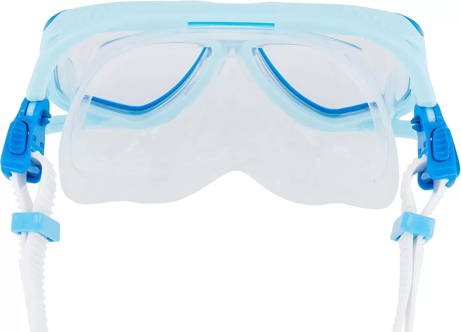 imageSpeedo UnisexAdult Swim Snorkel Dive Mask AntiFog with Nose Cover Adventure SeriesM Cool BlueClear