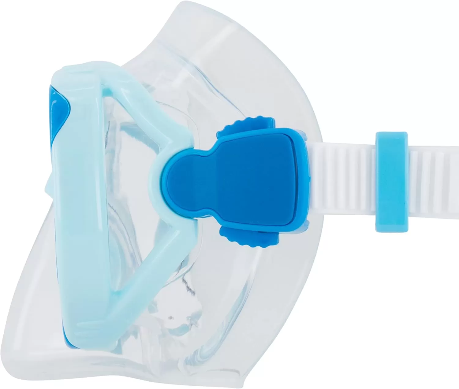 imageSpeedo UnisexAdult Swim Snorkel Dive Mask AntiFog with Nose Cover Adventure SeriesM Cool BlueClear