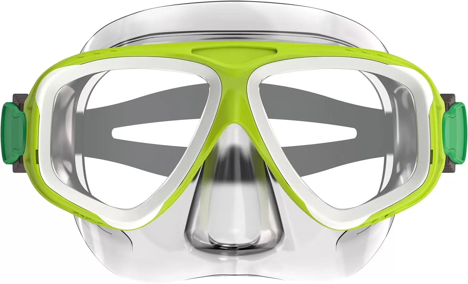 imageSpeedo UnisexAdult Swim Snorkel Dive Mask AntiFog with Nose Cover Adventure SeriesM Lime GreenClear