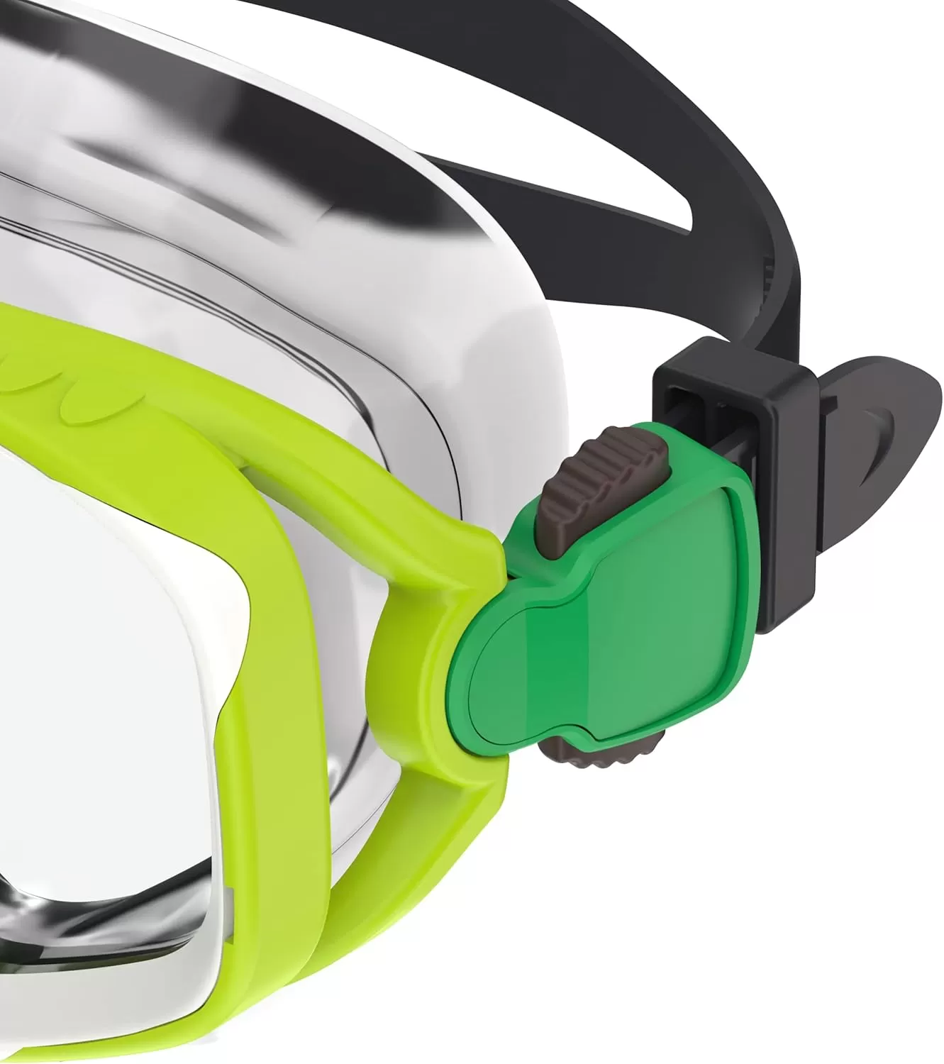 imageSpeedo UnisexAdult Swim Snorkel Dive Mask AntiFog with Nose Cover Adventure SeriesM Lime GreenClear