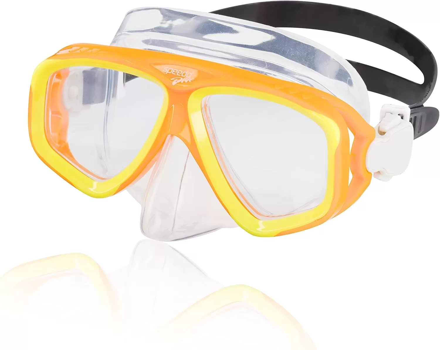 imageSpeedo UnisexAdult Swim Snorkel Dive Mask AntiFog with Nose Cover Adventure SeriesM OrioleClear