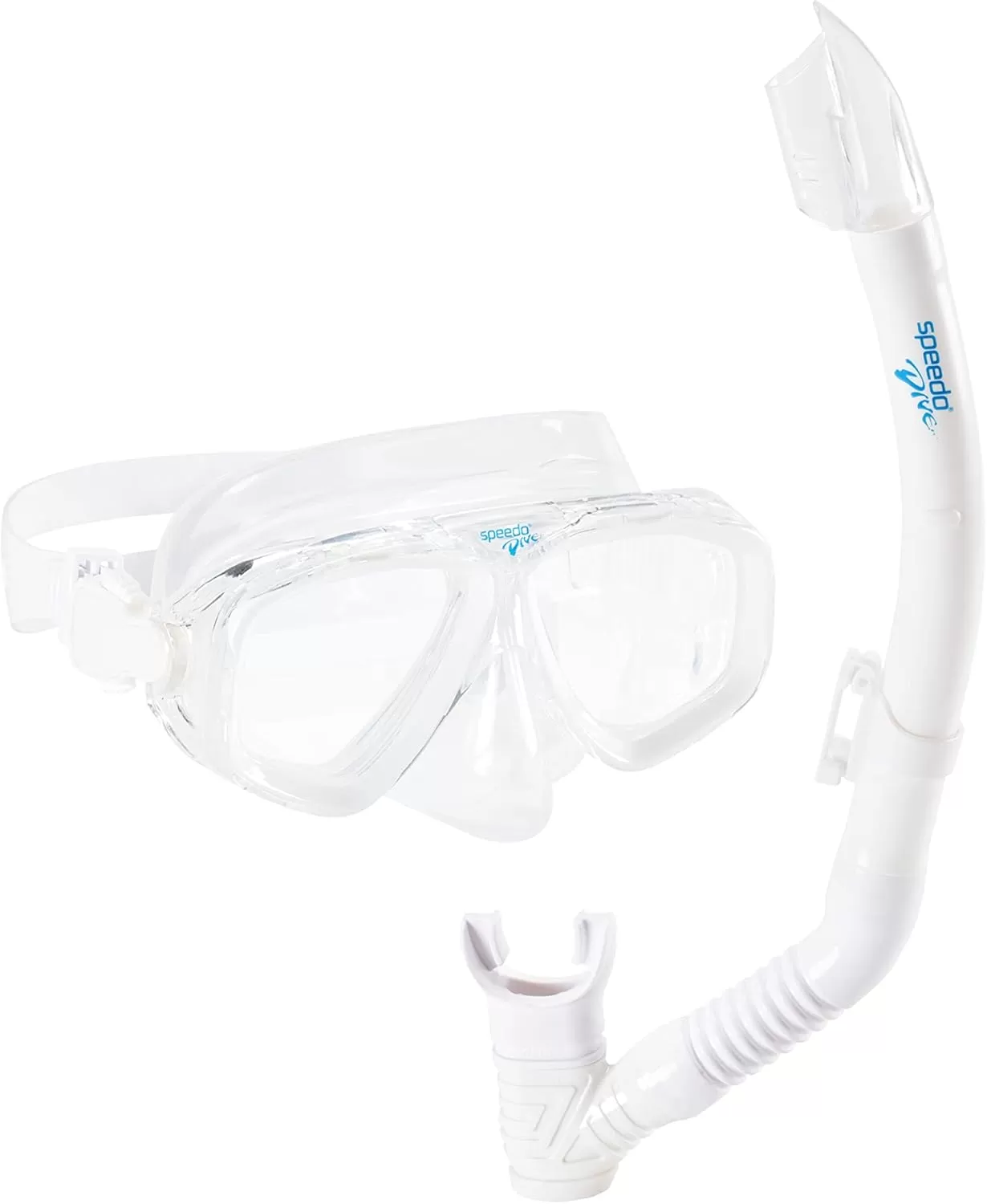 imageSpeedo UnisexAdult Swim Snorkel Dive Mask AntiFog with Nose Cover Adventure SeriesMS BlackWhite