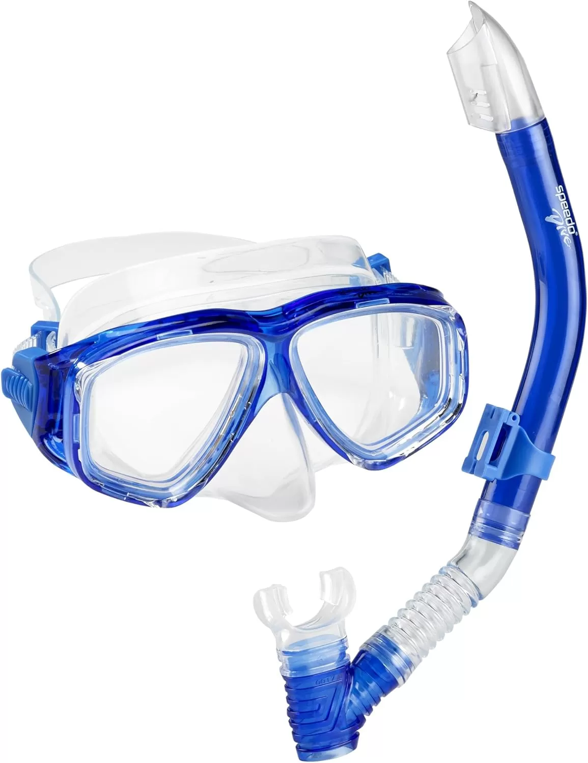 imageSpeedo UnisexAdult Swim Snorkel Dive Mask AntiFog with Nose Cover Adventure SeriesMS Blue