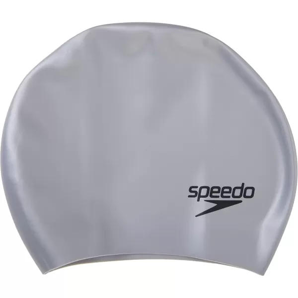 imageSpeedo Silicone Long Hair Swim CapSilver
