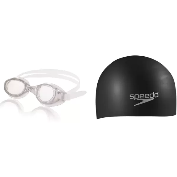 imageSpeedo UnisexAdult Swim Cap Silicone Long Hair
