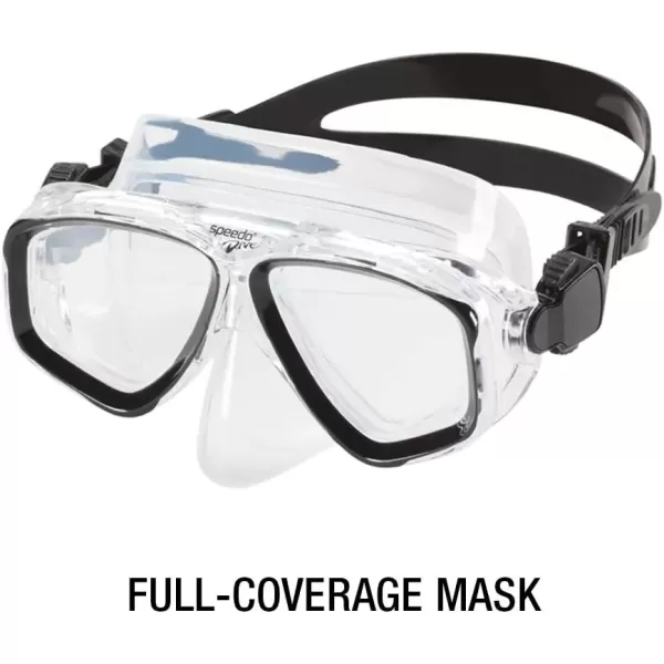 imageSpeedo UnisexAdult Swim Snorkel Dive Mask AntiFog with Nose Cover Adventure SeriesM Blue
