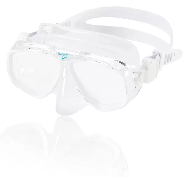 imageSpeedo UnisexAdult Swim Snorkel Dive Mask AntiFog with Nose Cover Adventure SeriesM Clear