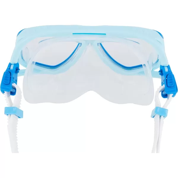 imageSpeedo UnisexAdult Swim Snorkel Dive Mask AntiFog with Nose Cover Adventure SeriesM Cool BlueClear