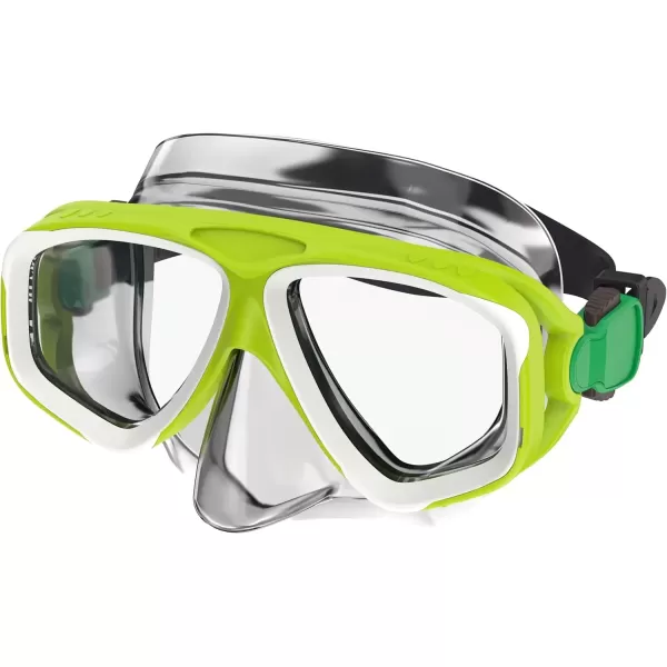 imageSpeedo UnisexAdult Swim Snorkel Dive Mask AntiFog with Nose Cover Adventure SeriesM Lime GreenClear
