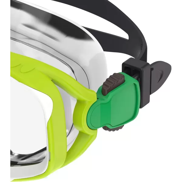 imageSpeedo UnisexAdult Swim Snorkel Dive Mask AntiFog with Nose Cover Adventure SeriesM Lime GreenClear