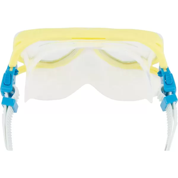 imageSpeedo UnisexAdult Swim Snorkel Dive Mask AntiFog with Nose Cover Adventure SeriesMS Blazing YellowClear