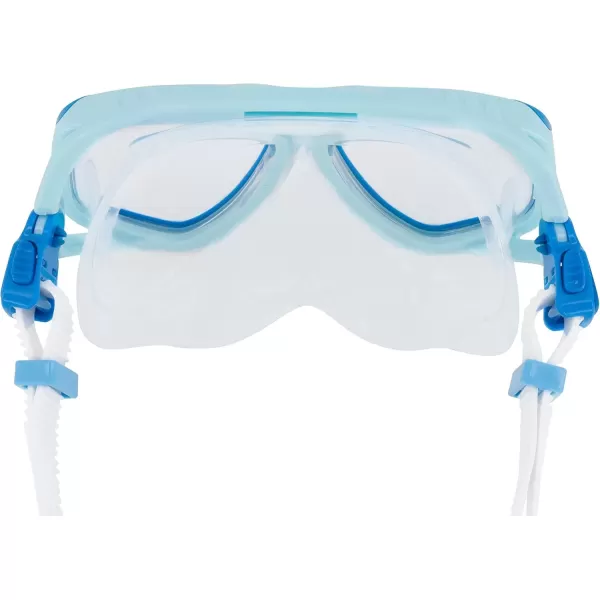 imageSpeedo UnisexAdult Swim Snorkel Dive Mask AntiFog with Nose Cover Adventure SeriesMS Cool BlueClear