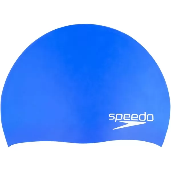 imageSpeedo UnisexChild Swim Cap Silicone Elastomeric JuniorBlue