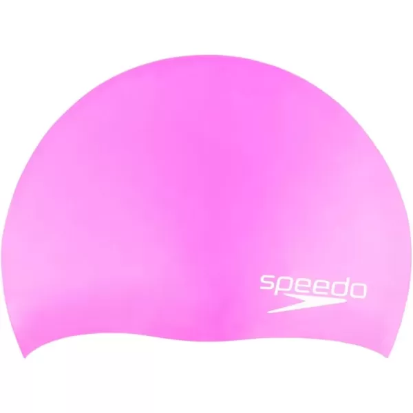 imageSpeedo UnisexChild Swim Cap Silicone Elastomeric JuniorPower Pink