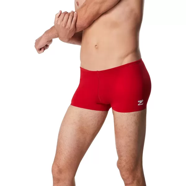 imageSpeedo Mens Swimsuit Square Leg Endurance SolidHigh Risk Red