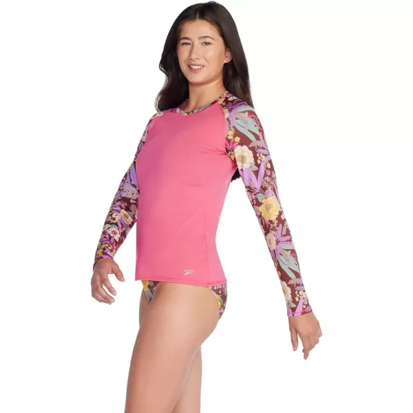 imageSpeedo Womens Uv Swim Shirt Long Sleeve RashguardFandango Pink