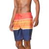 imageSpeedo Mens Standard Swim Trunk Knee Length Boardshort Bondi Striped Barrier Vibrant Orange XLarge