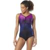 imageSpeedo Womens Swimsuit One Piece Powerflex Zip Front Closed Back PrintDiscontinuedMulti