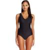 imageSpeedo Womens VNeck One Piece Swimsuit with Underwire Black 10Speedo Black