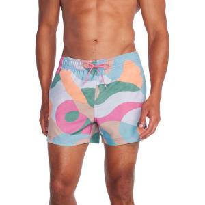 imageSpeedo Mens Swim Trunk Short Length Redondo StripedHot Mauve