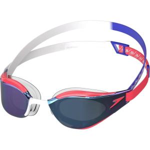 imageSpeedo UnisexAdult Swim Goggles Mirrored Fastskin Hyper EliteRadiant RedTrue CobaltWhite