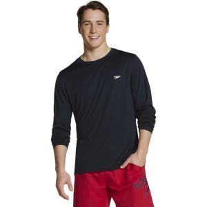 imageSpeedo Mens UV Swim Shirt Basic Easy Long Sleeve Regular FitBasic Speedo Black