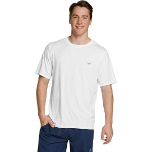 imageSpeedo Mens UV Swim Shirt Basic Easy Short Sleeve Regular FitBasic White
