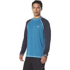 imageSpeedo Mens UV Swim Shirt Long Sleeve Loose Fit Easy TeeLoose Ocean DepthsNavy