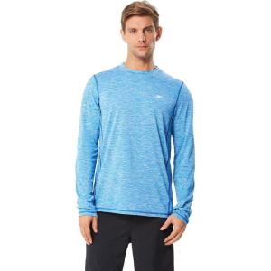 imageSpeedo Mens UV Swim Shirt Long Sleeve Loose Fit Easy TeeLoose Space Dye Classic Blue