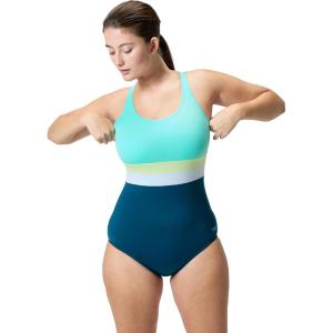 imageSpeedo Womens Swimsuit One Piece Sweetheart Moderate CutBanded Dark Teal
