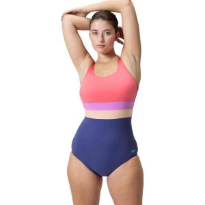 imageSpeedo Womens Swimsuit One Piece Sweetheart Moderate CutBanded Hapuna Blue