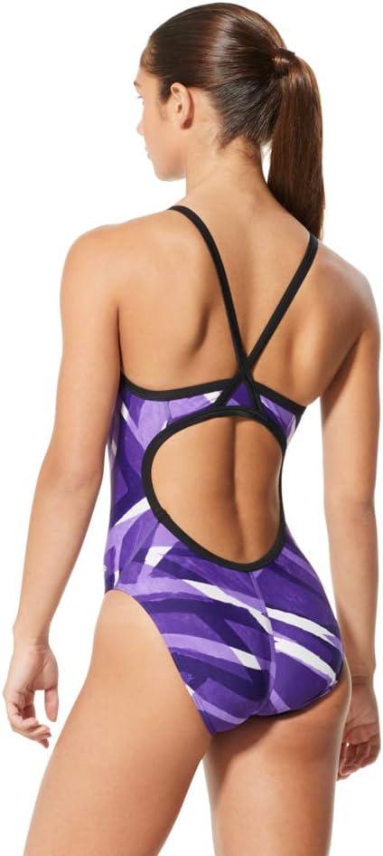 imageSpeedo Womens Swimsuit One Piece PowerFlex Flyback Printed Adult Team ColorsHigher Level Speedo Purple
