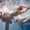 imageSpeedo Womens Swimsuit One Piece PowerFlex Flyback Printed Adult Team ColorsHigher Level RedWhiteBlue