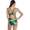 imageSpeedo Womens Swimsuit One Piece PowerFlex Flyback Printed Adult Team ColorsLane Game BlueGreen
